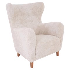 Norwegian Organic Lounge Chair in Sheepskin, 1960s