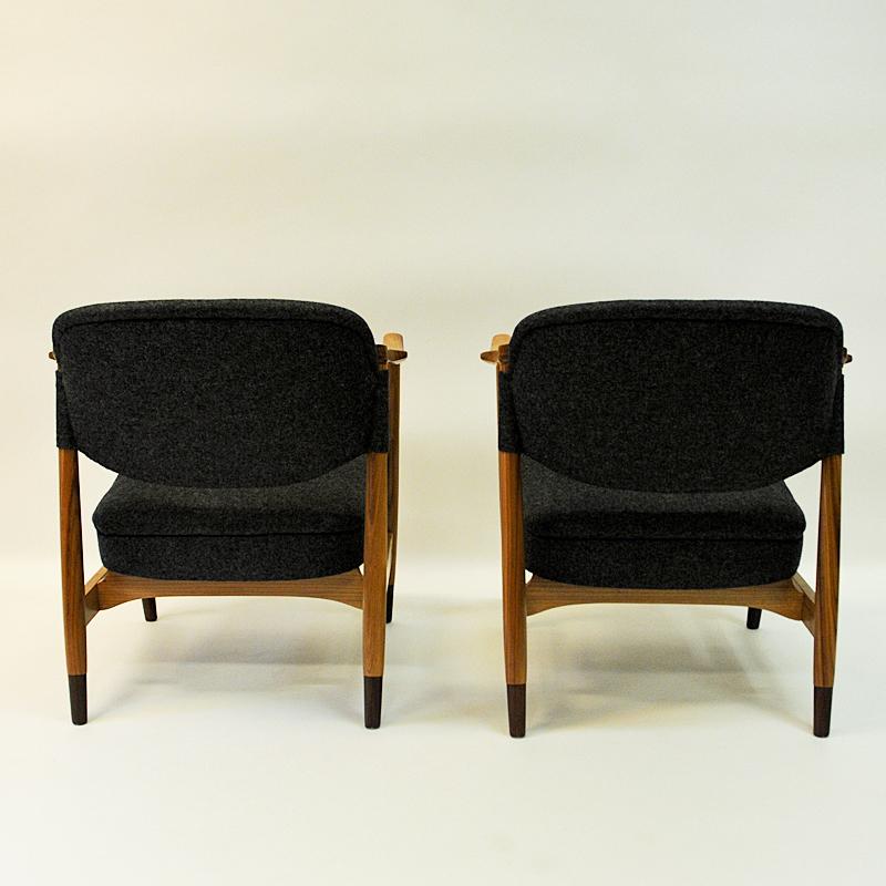 Norwegian Pair of Elm Tree Vintage Armchairs by Olav A. Hessen, 1950s 1