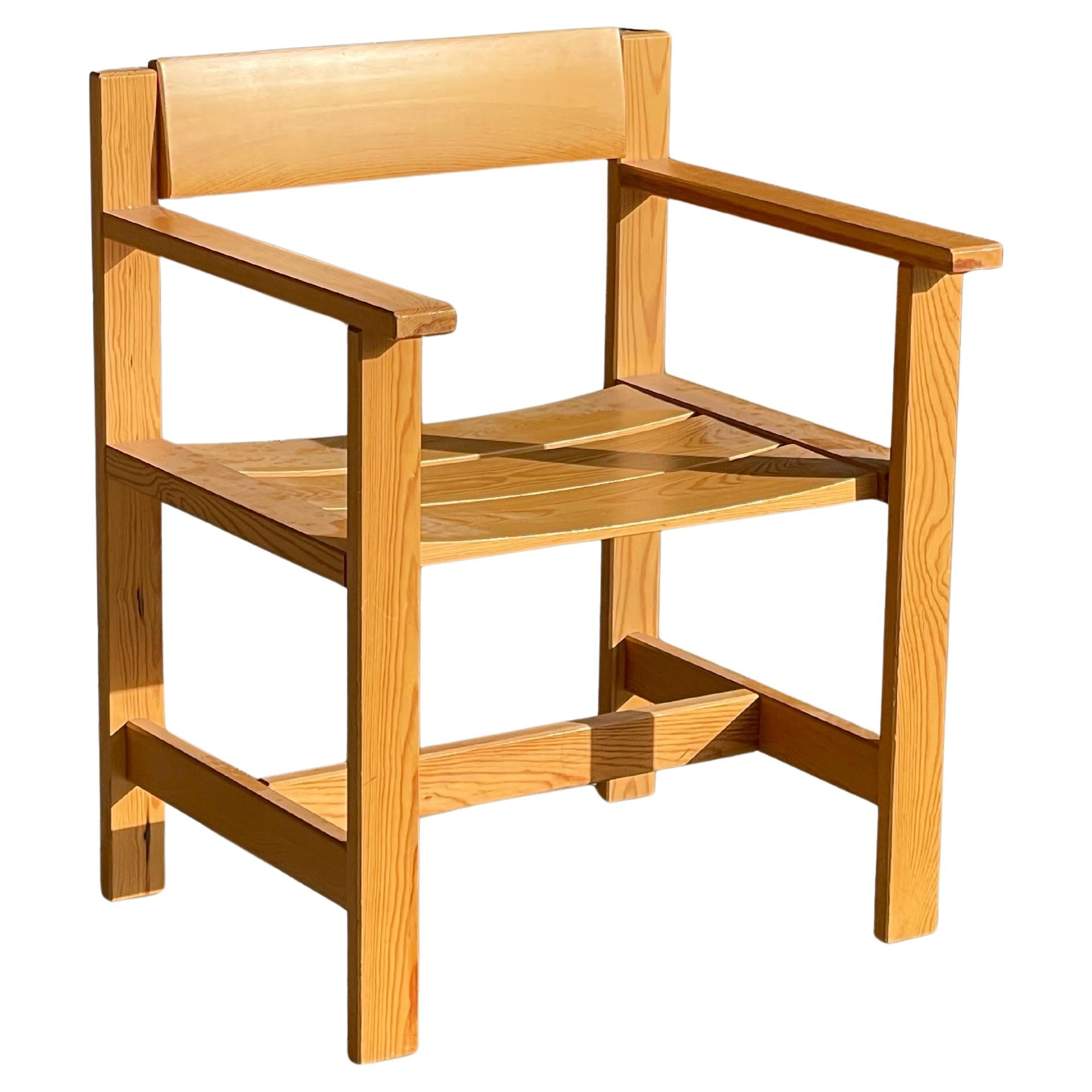 Norwegian Pine Armchair by Edvin Helseth, Norway 1970s