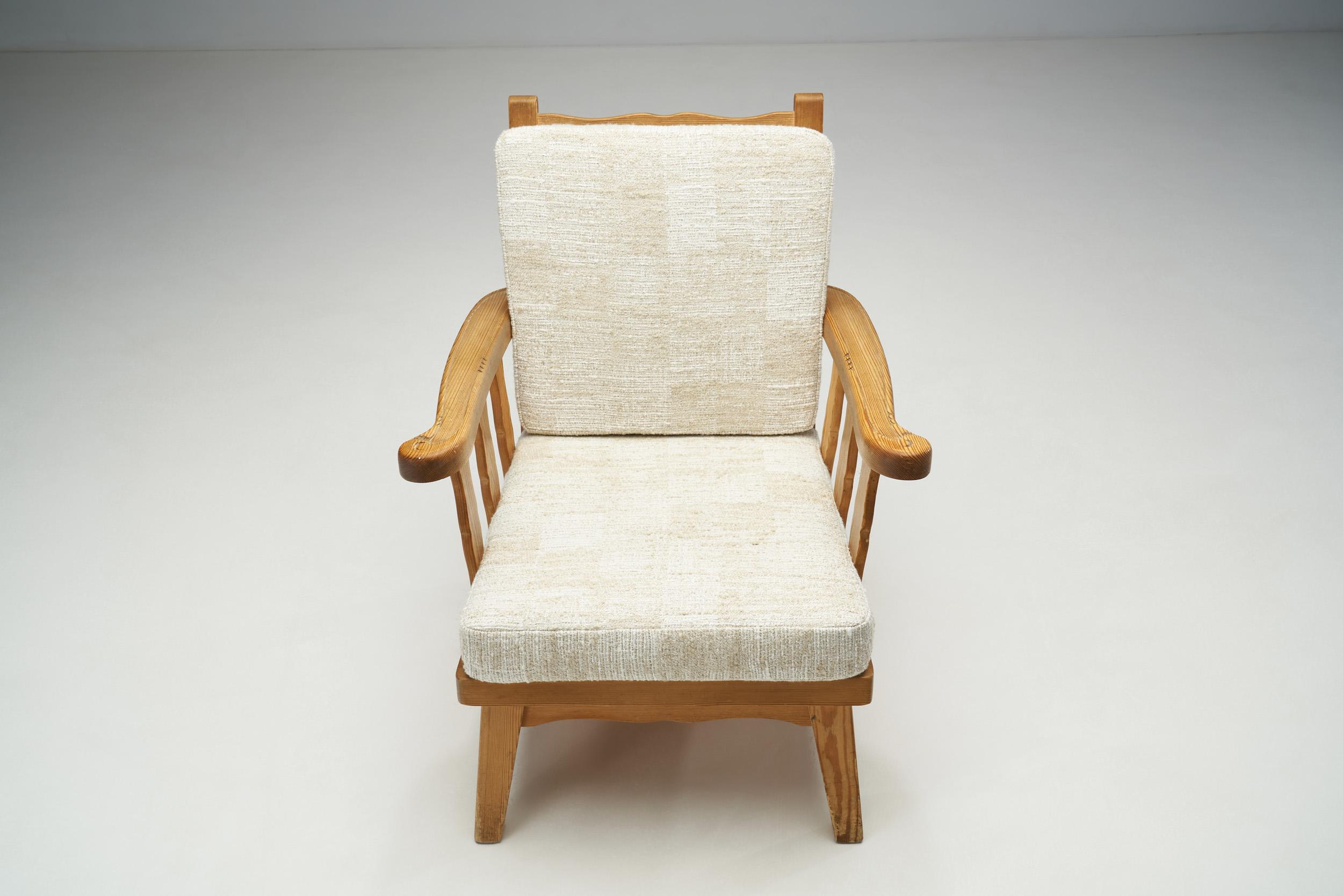 Norwegische Sessel aus Kiefernholz von Krogens Mbler, Norwegen, 1950er Jahre  (Stoff) im Angebot