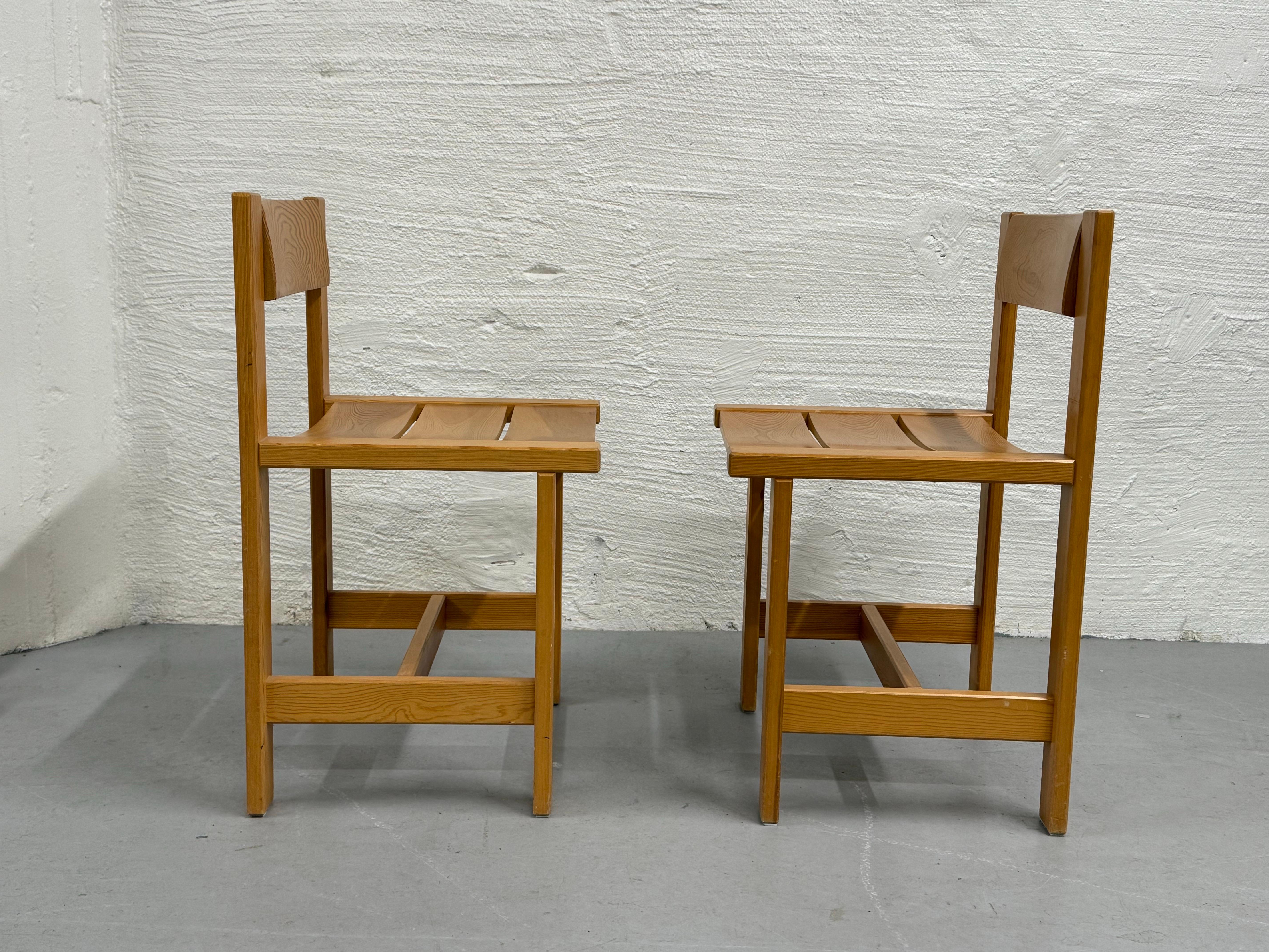 Norvégien Chaises norvégiennes en pin par Edvin Helseth, Norvège, années 1970 en vente