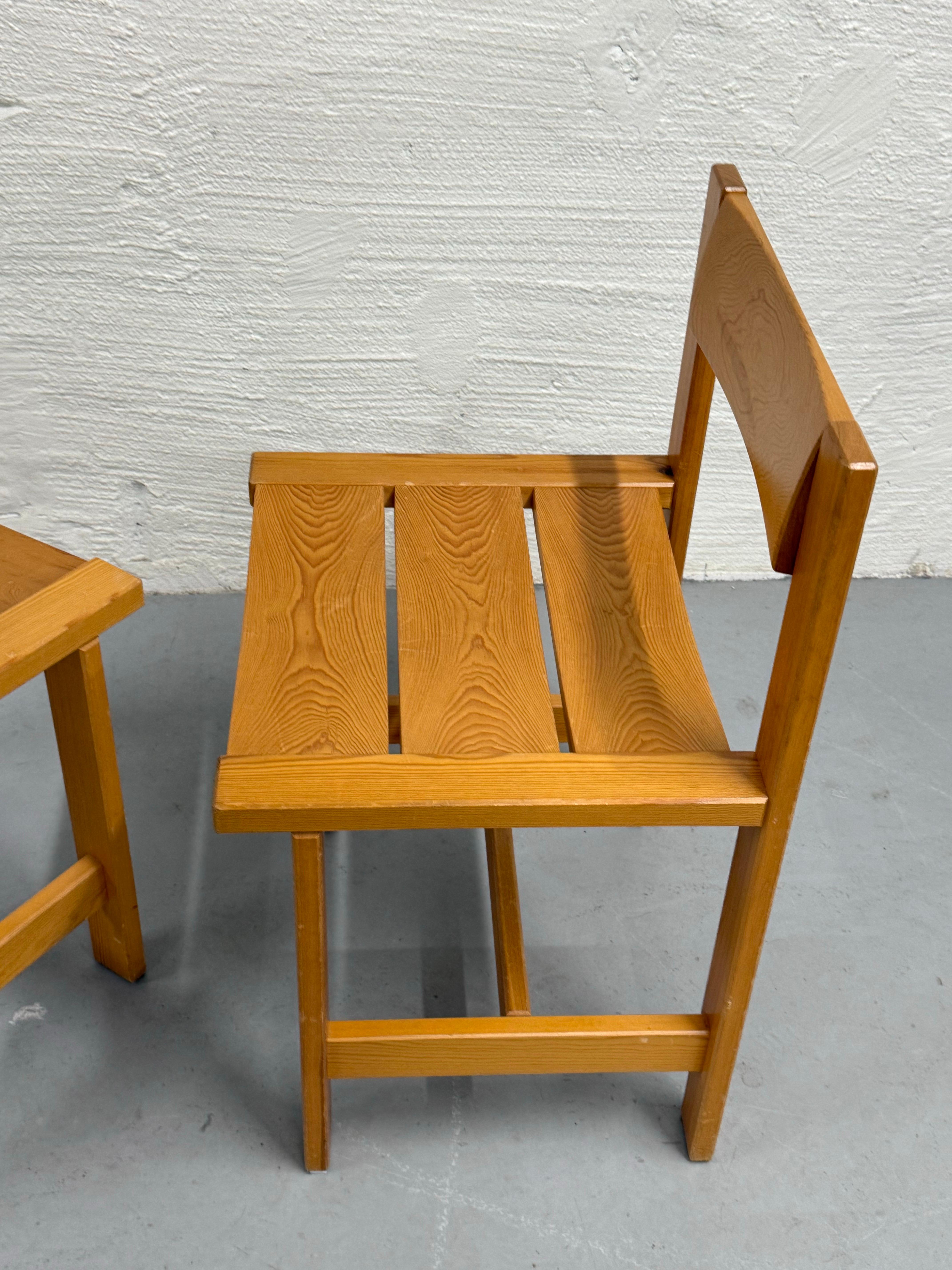 Fin du 20e siècle Chaises norvégiennes en pin par Edvin Helseth, Norvège, années 1970 en vente