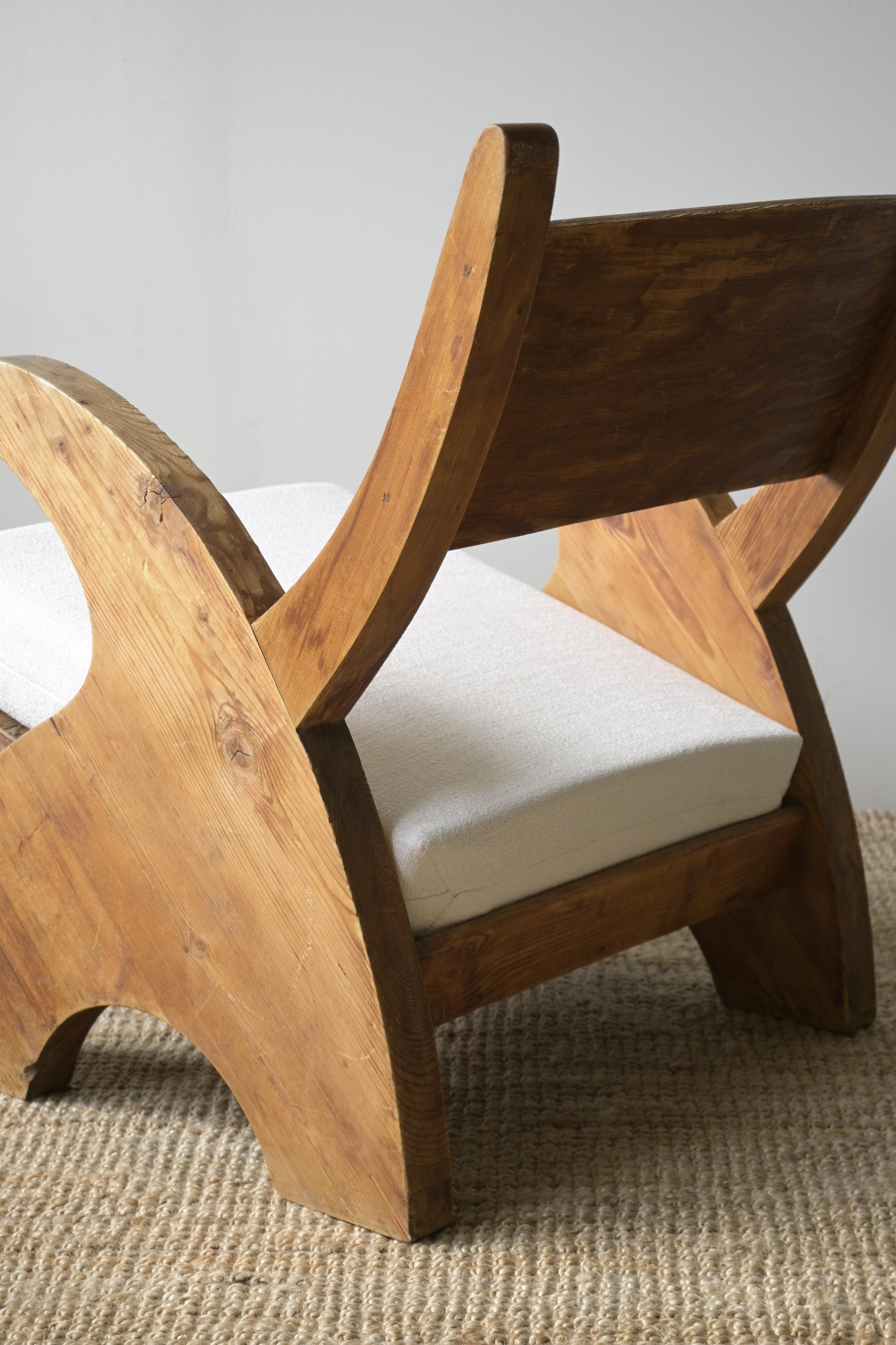 Chaise longue en pin norvégien, vers 1940 Bon état - En vente à Farsta, SE