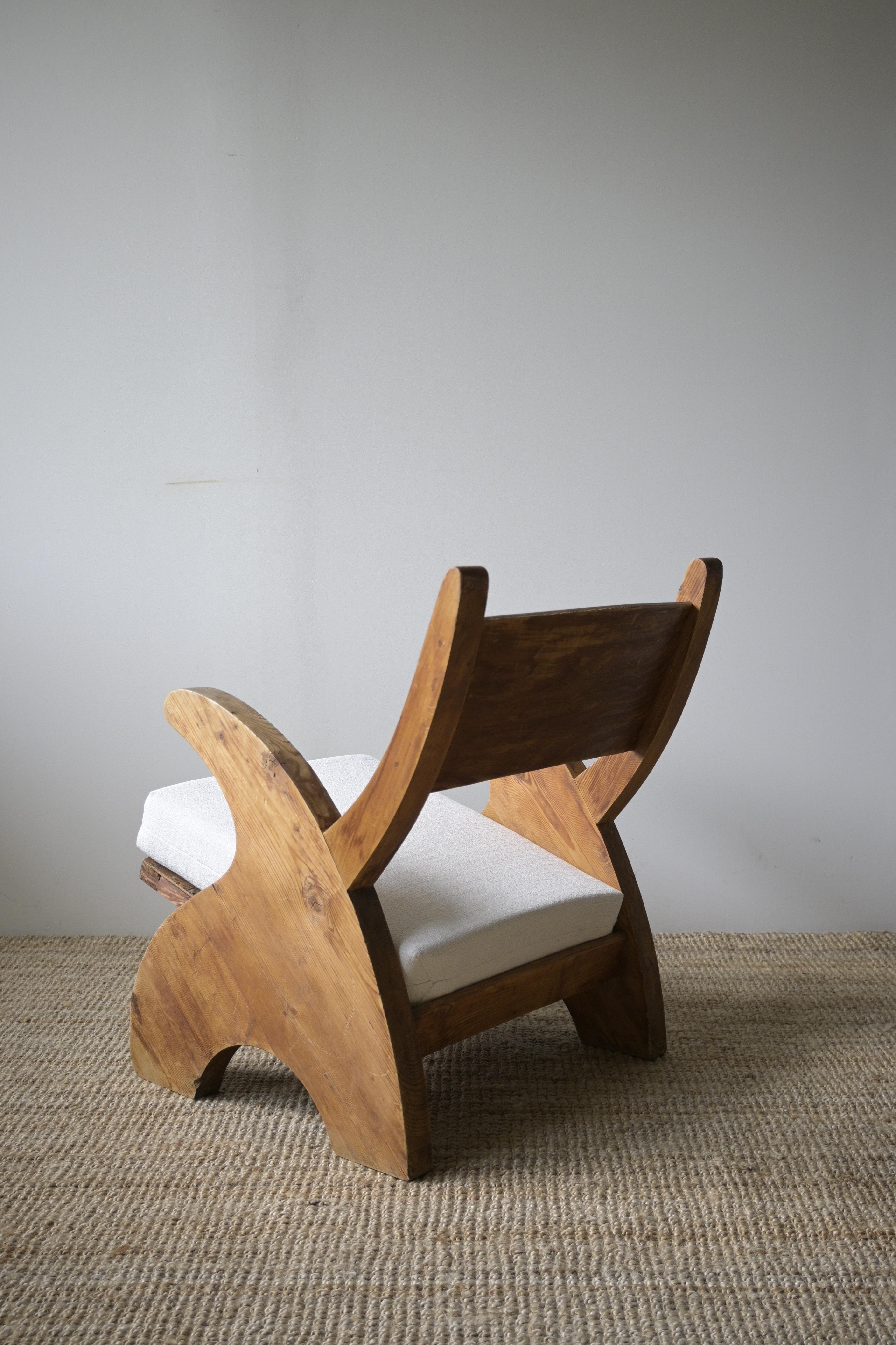 Milieu du XXe siècle Chaise longue en pin norvégien, vers 1940 en vente