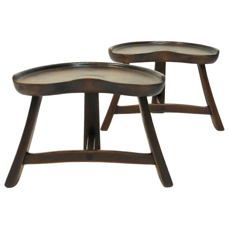 Norwegian Pine Stool Pair from Krogenæs Møbler, 1970s at 1stDibs