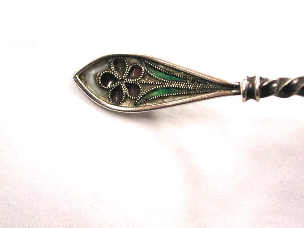 Norwegian Plique-a-Jour and Silver Decorative Spoon, circa 1900 In Good Condition In London, GB