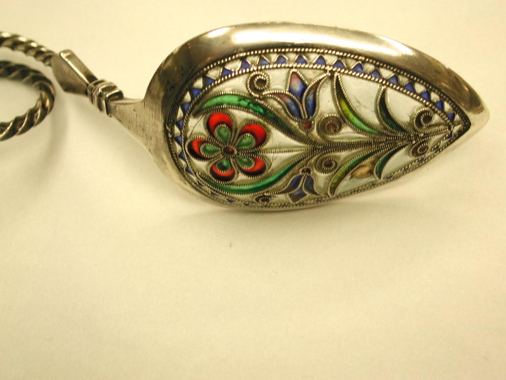 Norwegian Plique-a-Jour and Silver Decorative Spoon, circa 1900 1