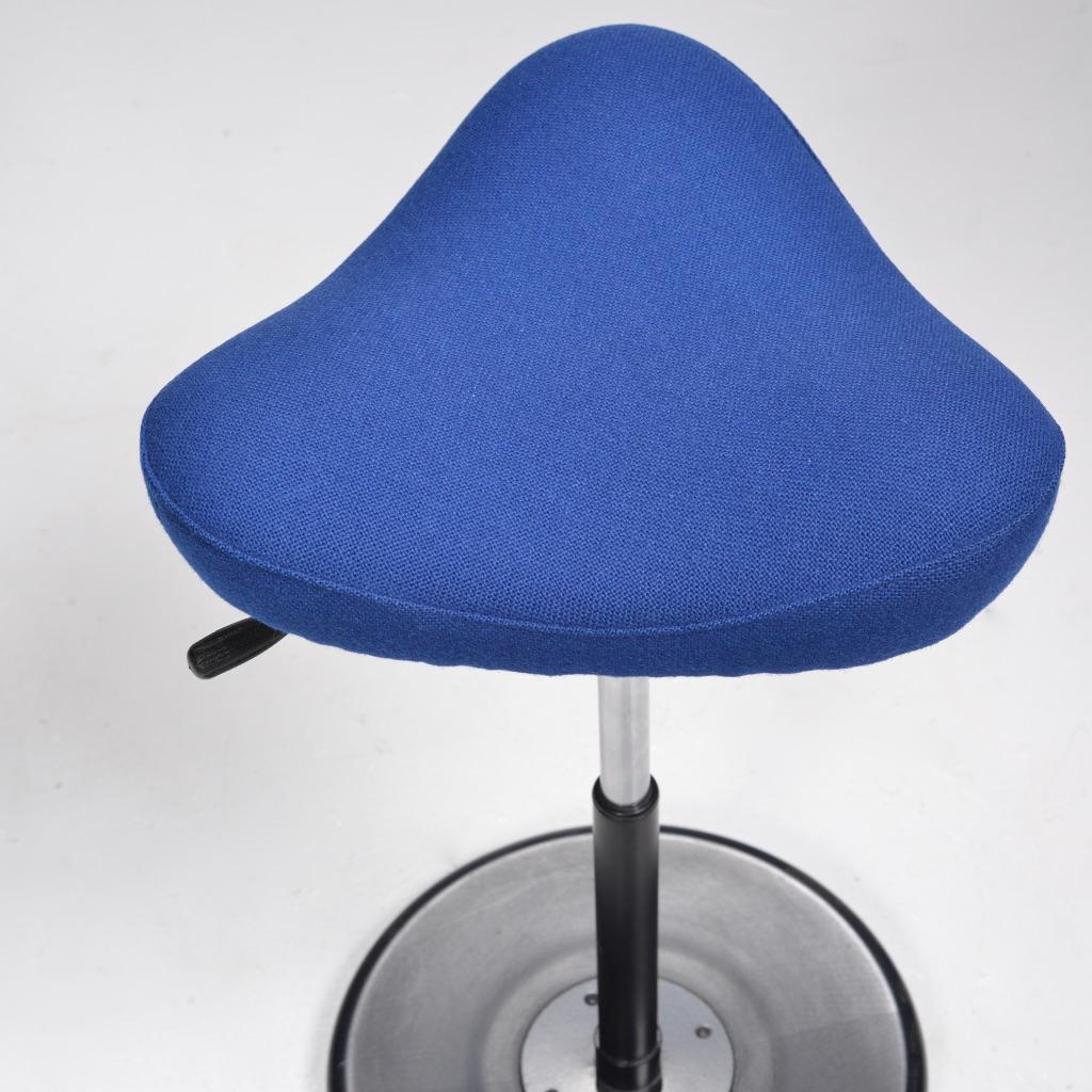 Norwegian Post Modern Saddle Seat Work Stool in Cobalt Blue For Sale 4