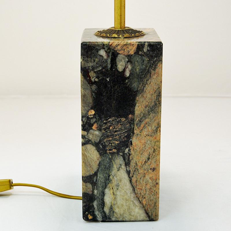 Norwegian Rectangular Stoneware `Conglo` Tablelamp 1980s For Sale 2