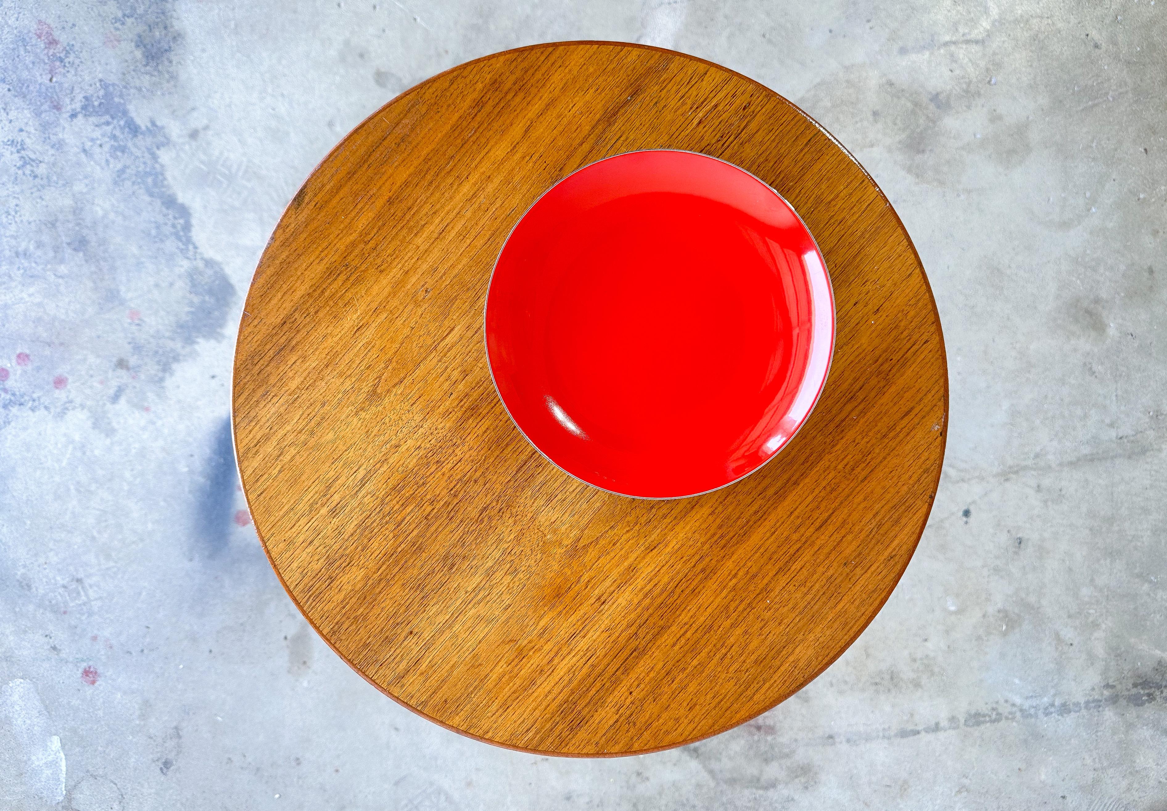 Mid-20th Century Norwegian Red Enamel Dish, 1960’s, Knoll For Sale