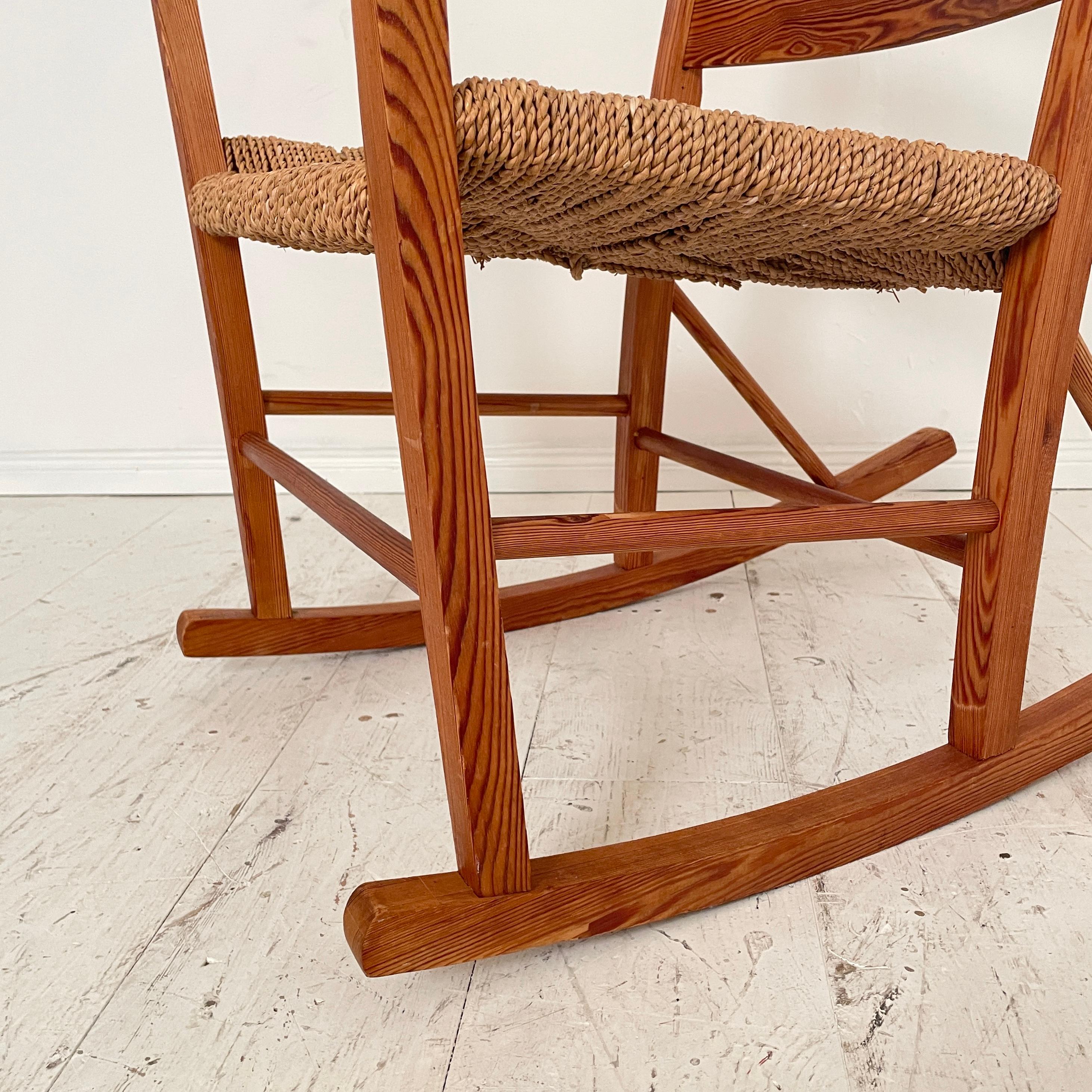 Mid-20th Century Norwegian Rocking Chair by Aksel Hansson in Pine, 1930 For Sale