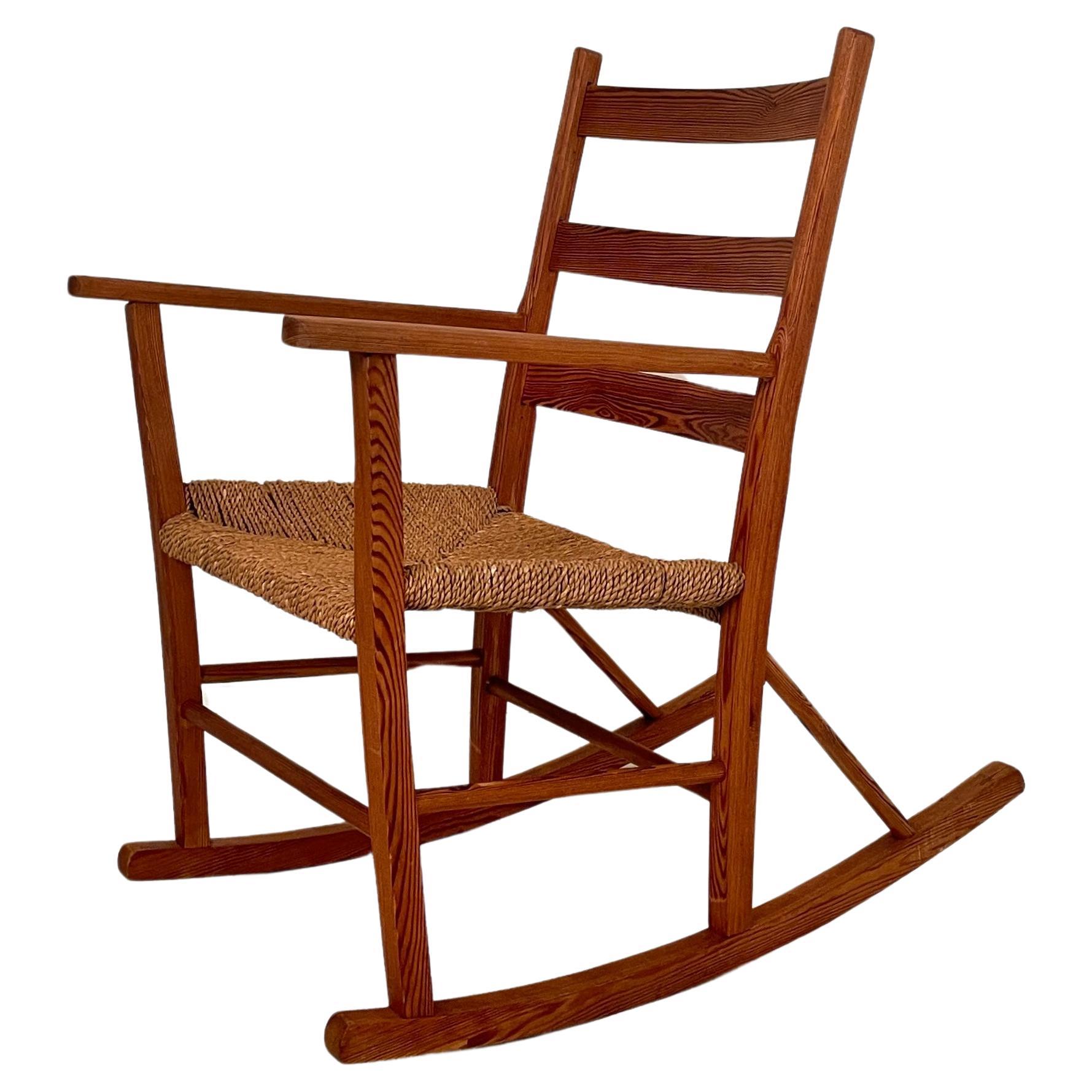 Norwegian Rocking Chair by Aksel Hansson in Pine, 1930