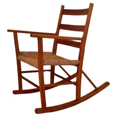 Chaise à bascule norvégienne Aksel Hansson en pin, 1930