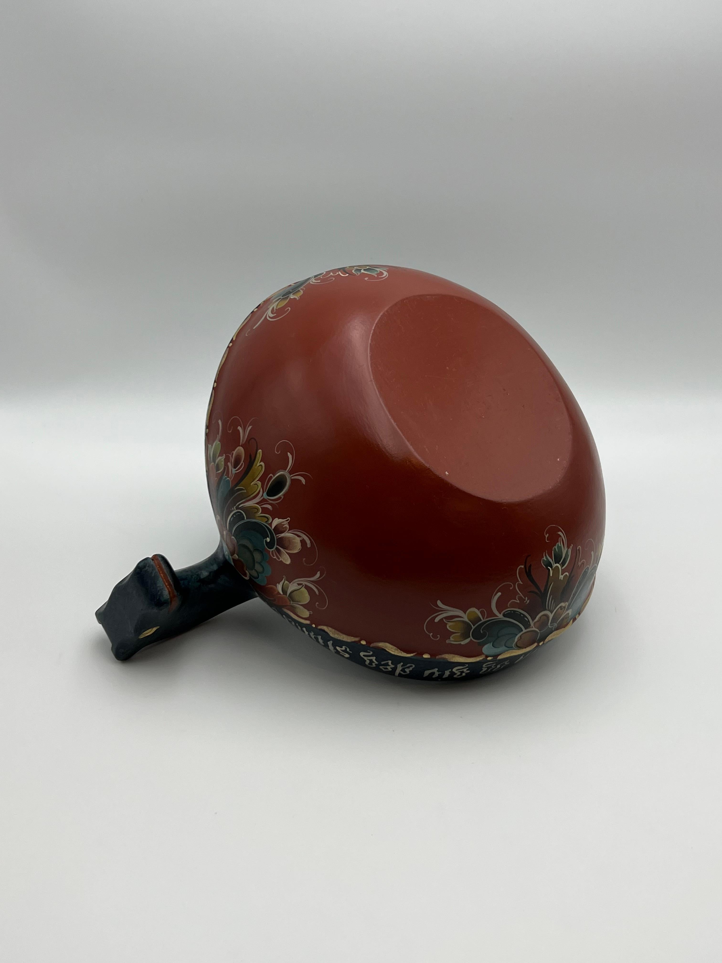 Bol à bière norvégien Rosemaling / Kjenge, art populaire peint à la main, 1999 en vente 5