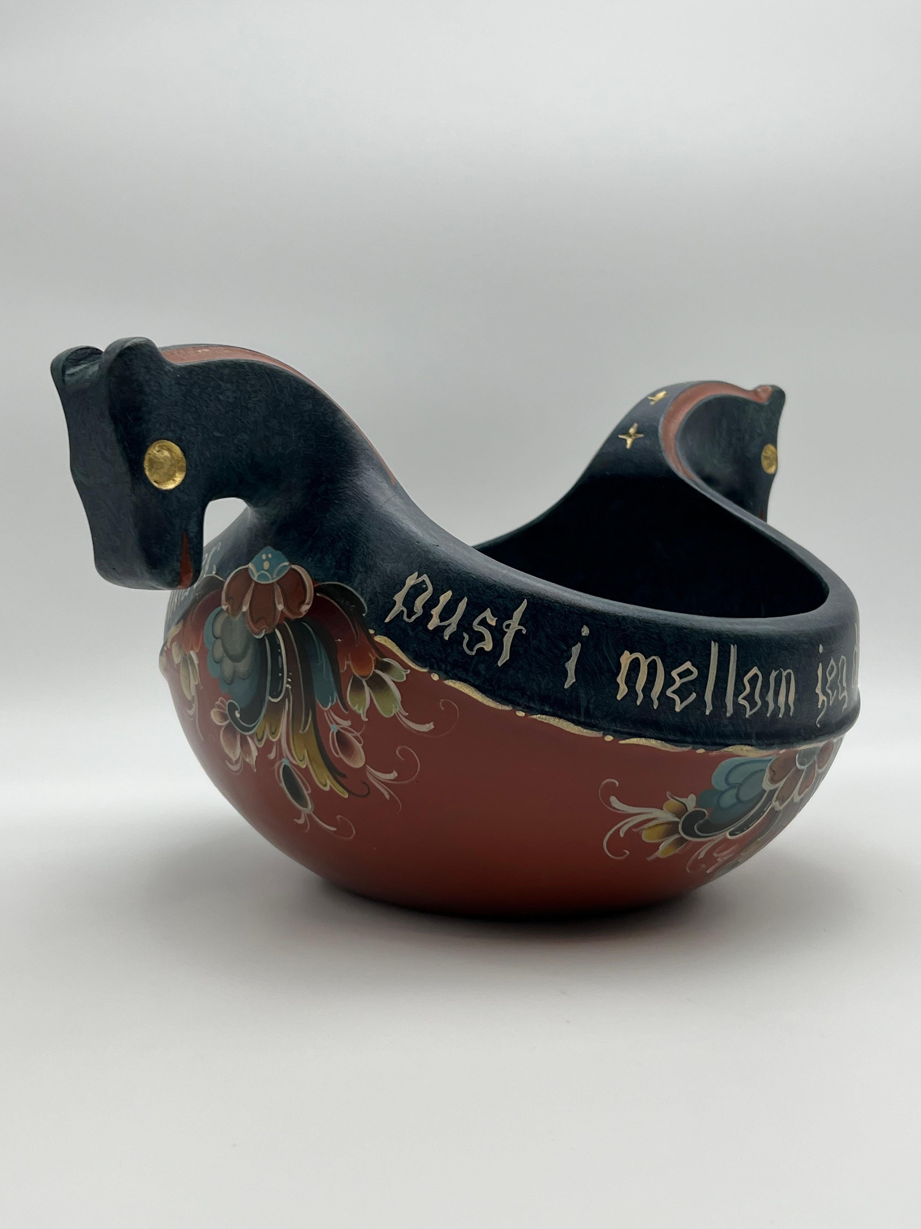 Bol à bière norvégien Rosemaling / Kjenge, art populaire peint à la main, 1999 en vente 10