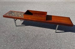 Norwegian Rosewood Resin Bench Planter Table Mid Century Modern