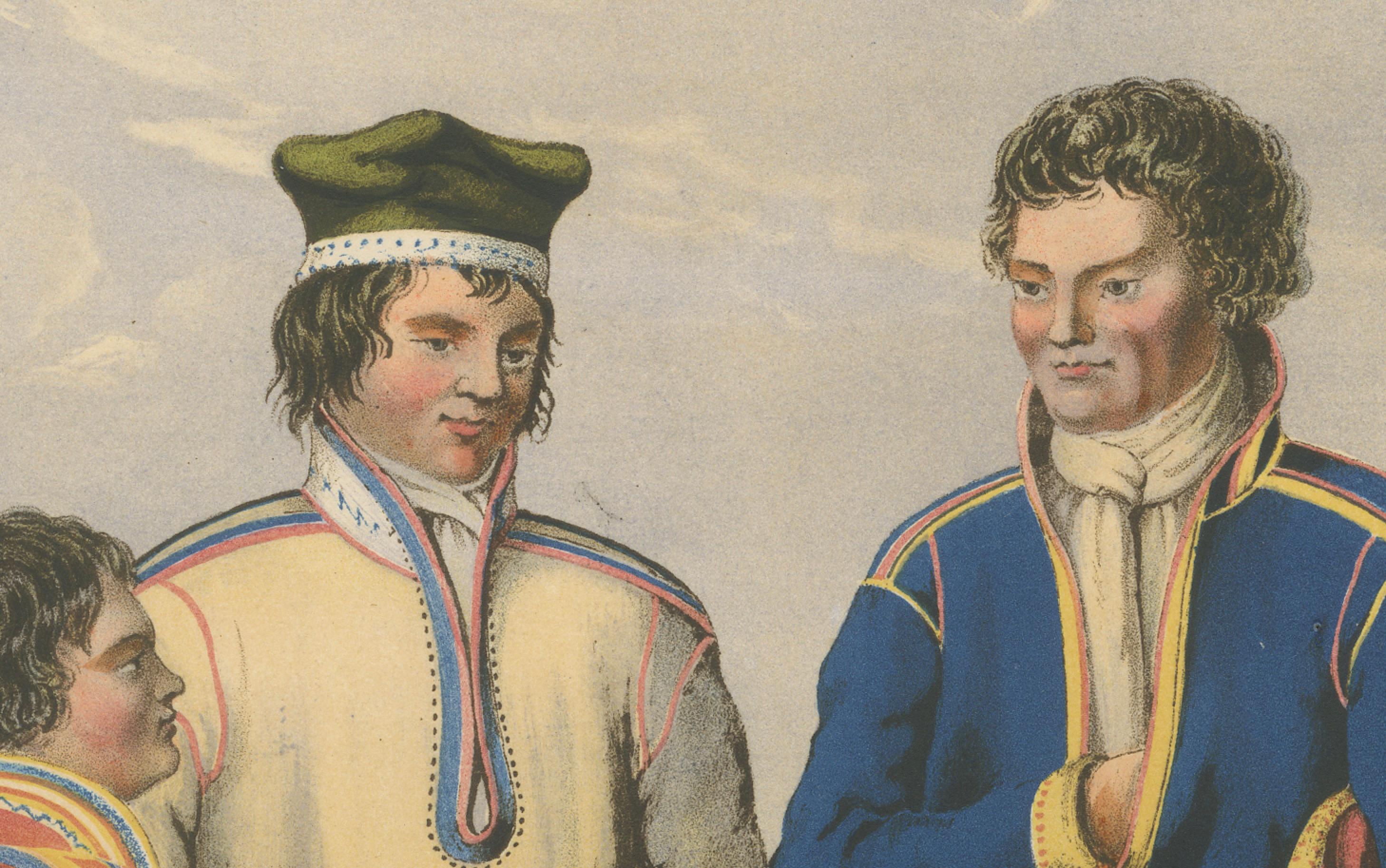 Norwegian Sámi Attire – Summer Dress from Laplanders in Finnmark, c.1860 In Good Condition For Sale In Langweer, NL
