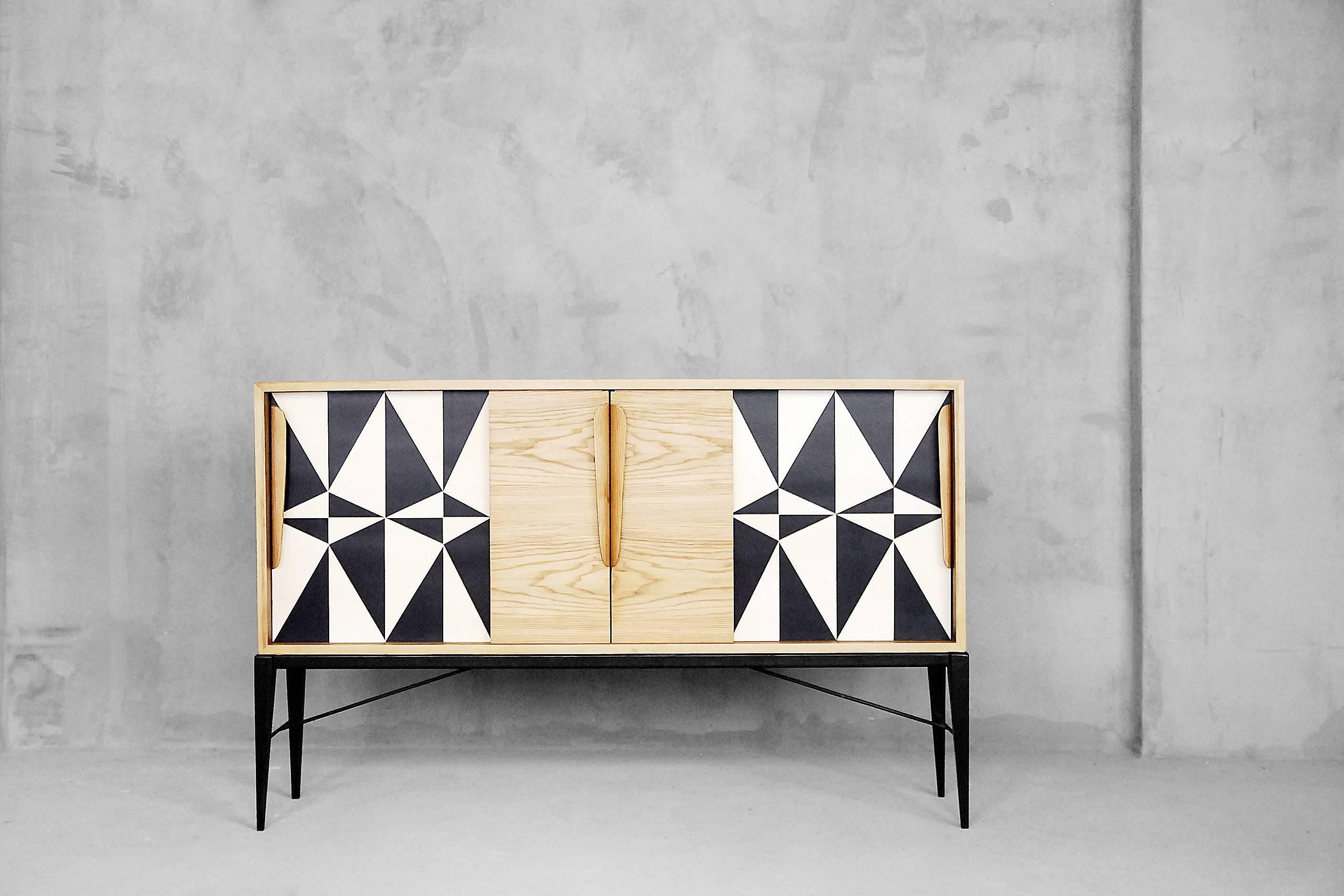 Scandinavian Modern Norwegian Sideboard and Cabinet Set, 1960s, Set of Two
