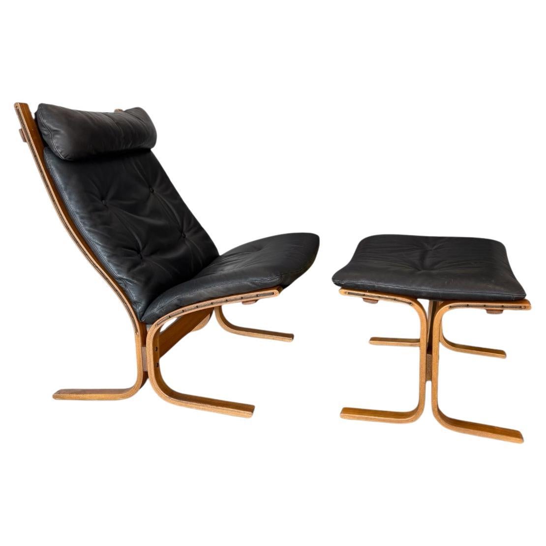 Norwegian "Siesta" Lounge Chair and Ottoman Designed by Ingmar Relling For Sale