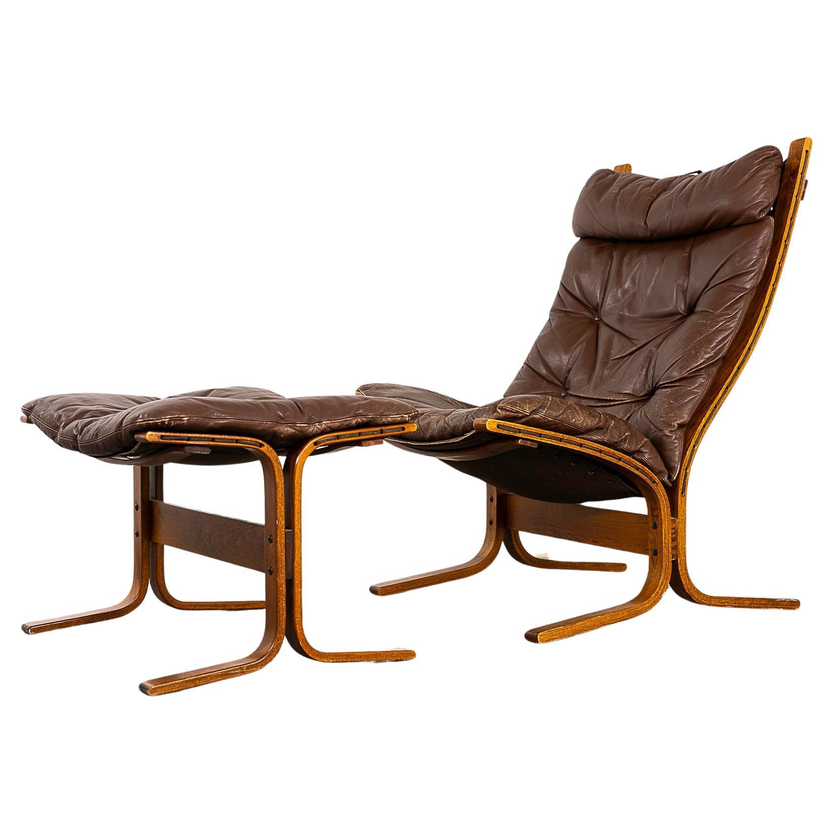Norwegian Siesta Lounge Chair & Footstool by Ingmar Relling