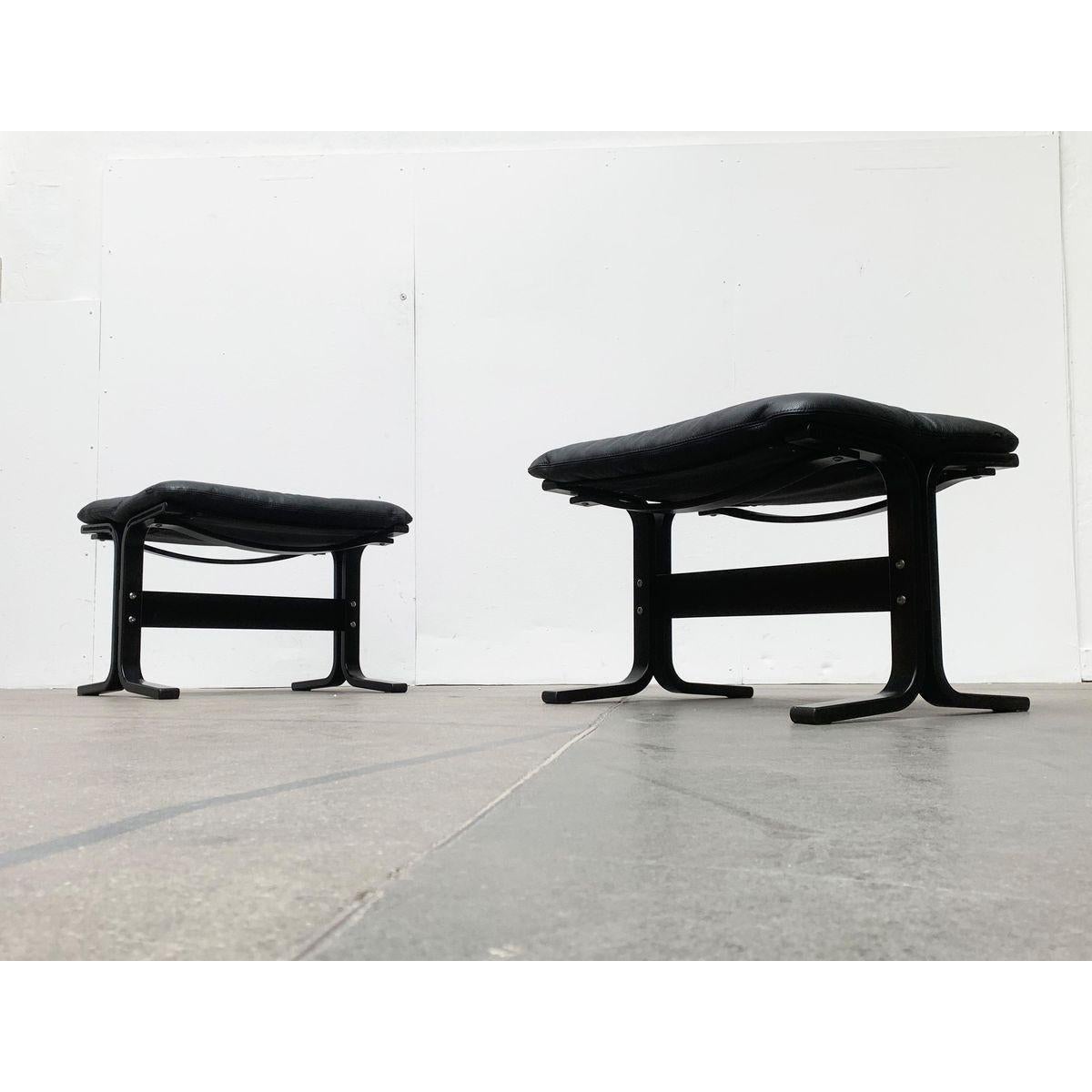 20th Century Norwegian Siesta Lounge Chair Ottomane Footstool by Ingmar Relling for Rybo For Sale