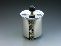 Norwegian Silver and Enamel Art Deco Tea Caddy by David Anderson, circa 1930