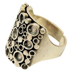 Vintage Norwegian Silverring with Circles by Marianne Berg for Uni-David Andersen, 1960s