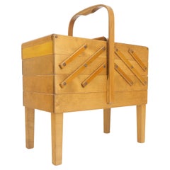 Norwegian Solid Birch Expandable Sewing Stand Organizer Made in Norway MINT