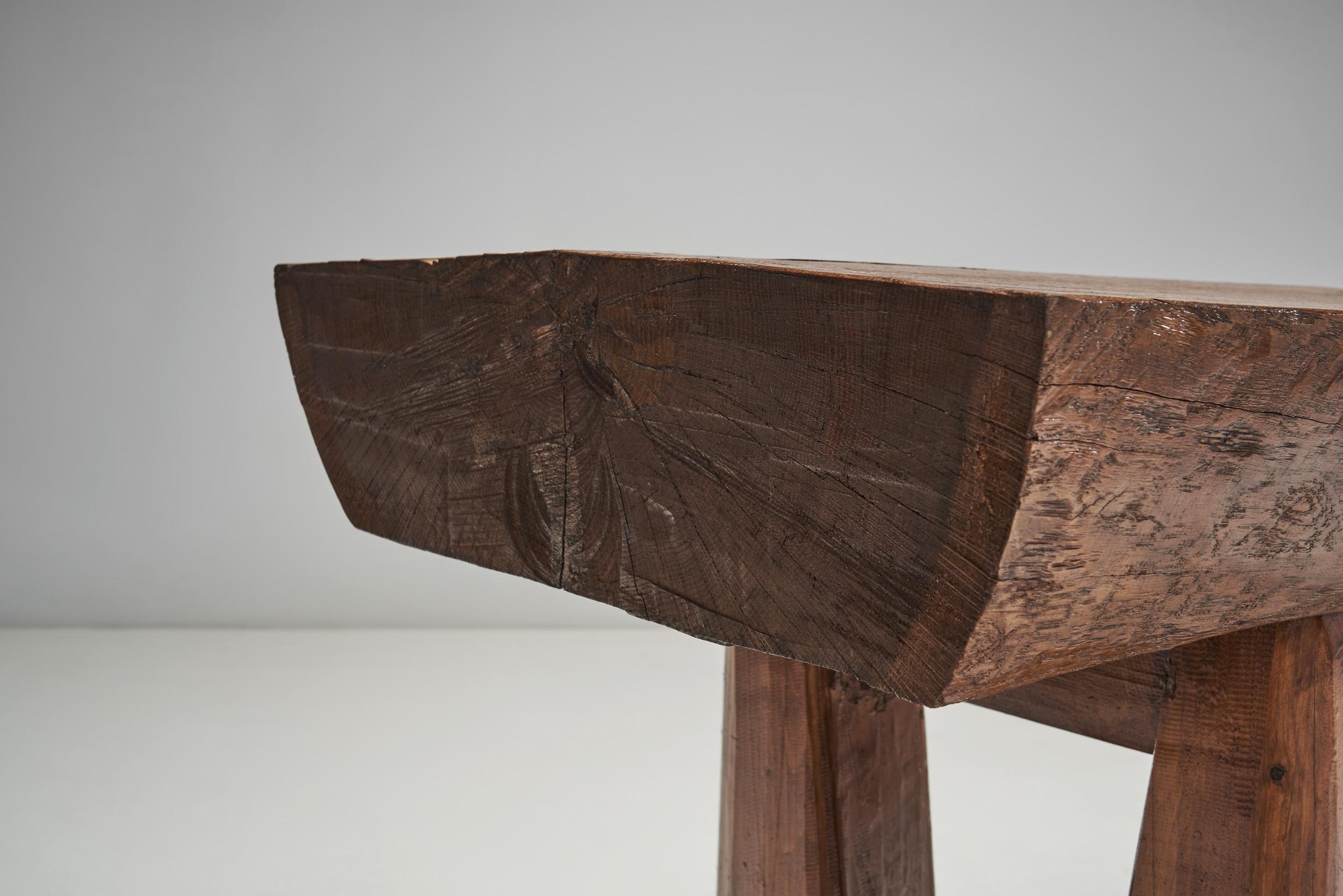 Norwegian Solid Wood Dining Table, Norway early 20th century 7