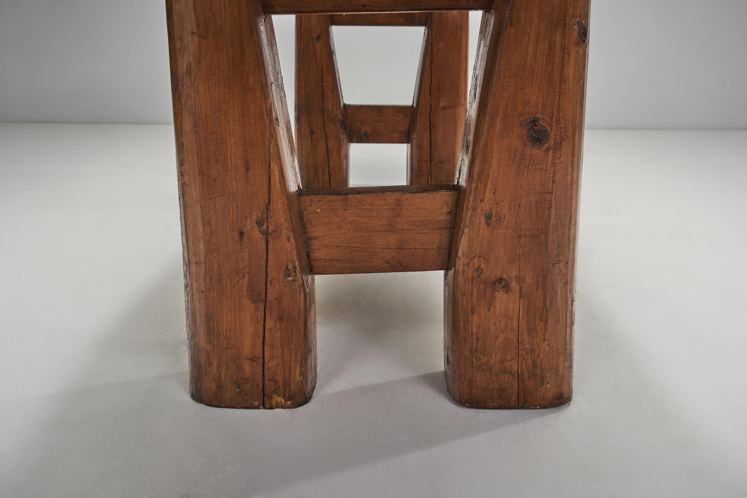 Norwegian Solid Wood Dining Table, Norway early 20th century 9