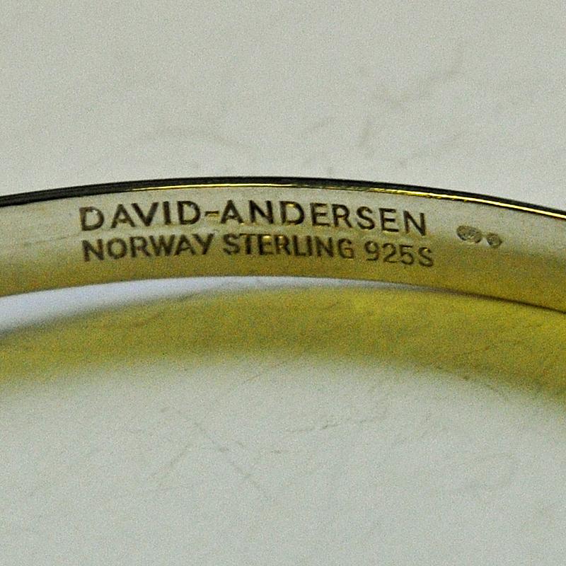 Norwegian Sterling silver bangle bracelet by David Andersen 1960s In Good Condition For Sale In Stokholm, SE