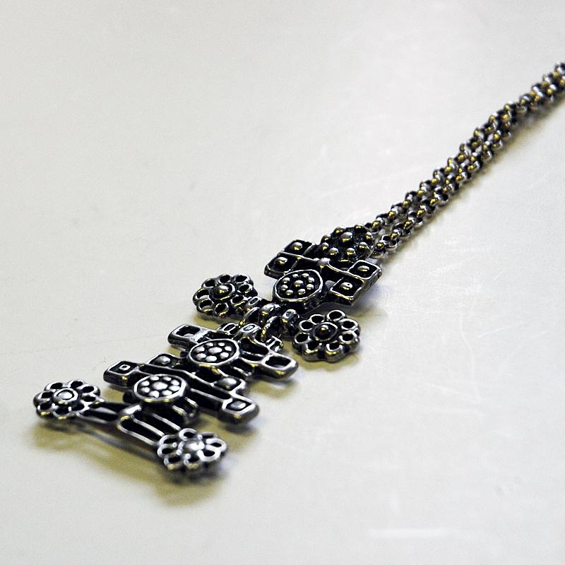 Norwegian Sterling Silver Pendant Necklace by Unn Tangerud for Uni-DA 1960s 1