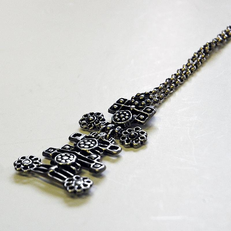  Norwegian Sterling Silver Pendant Necklace by Unn Tangerud for Uni-DA 1960s 1