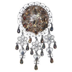 Norwegian Sterling Silver Solje Wedding Brooch by E.O. Erickson, 1940's