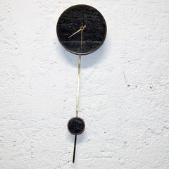 Norwegische Wanduhr aus Stein und Messing von Saulo – Sulitjelma, 1970er Jahre