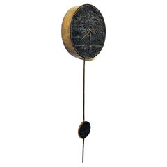 Norwegische Wanduhr aus Stein und Messing von Saulo – Sulitjelma, 1970er Jahre