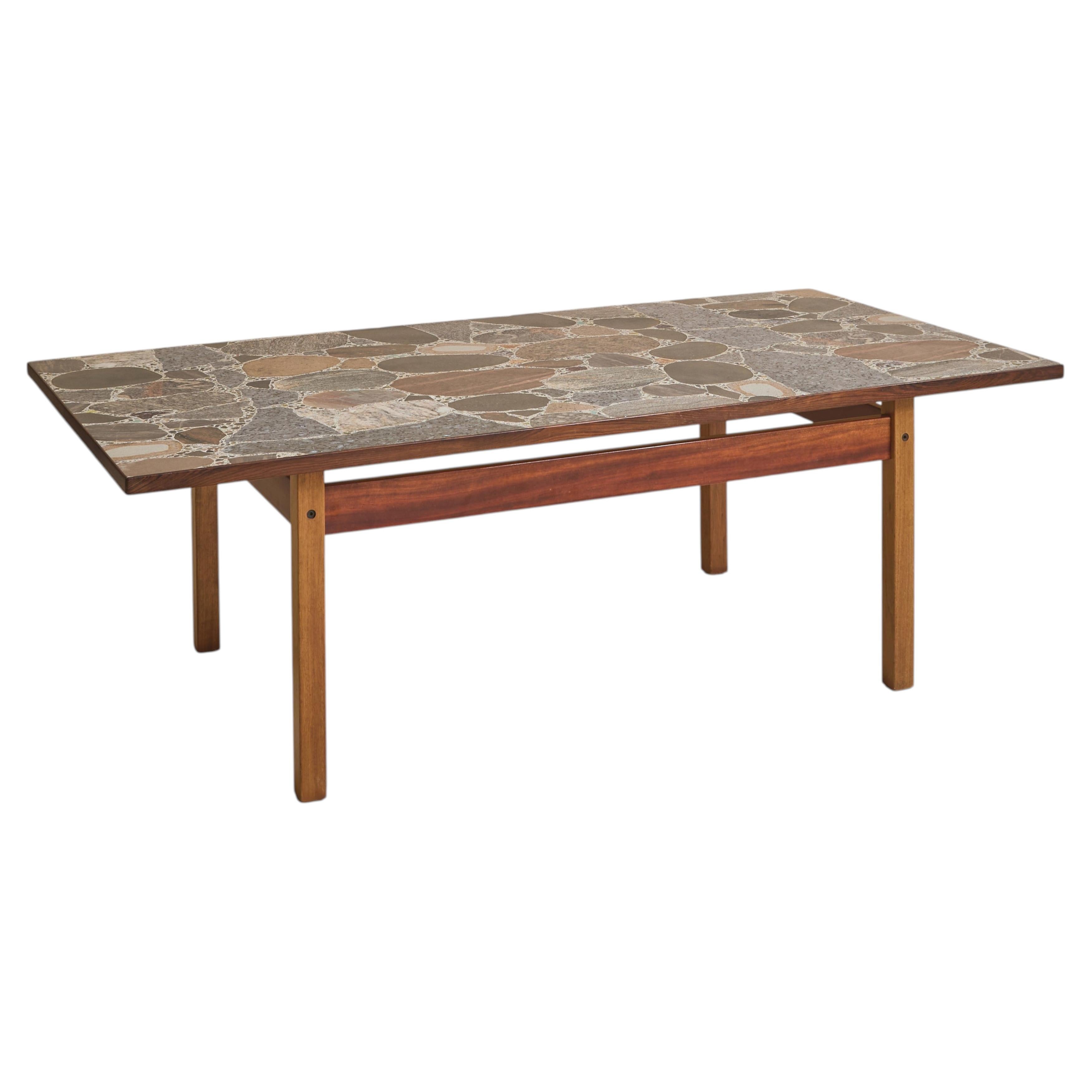 Norwegian Stone Top Coffee Table by Erling Viksjø for Conglo Designs, 1960s