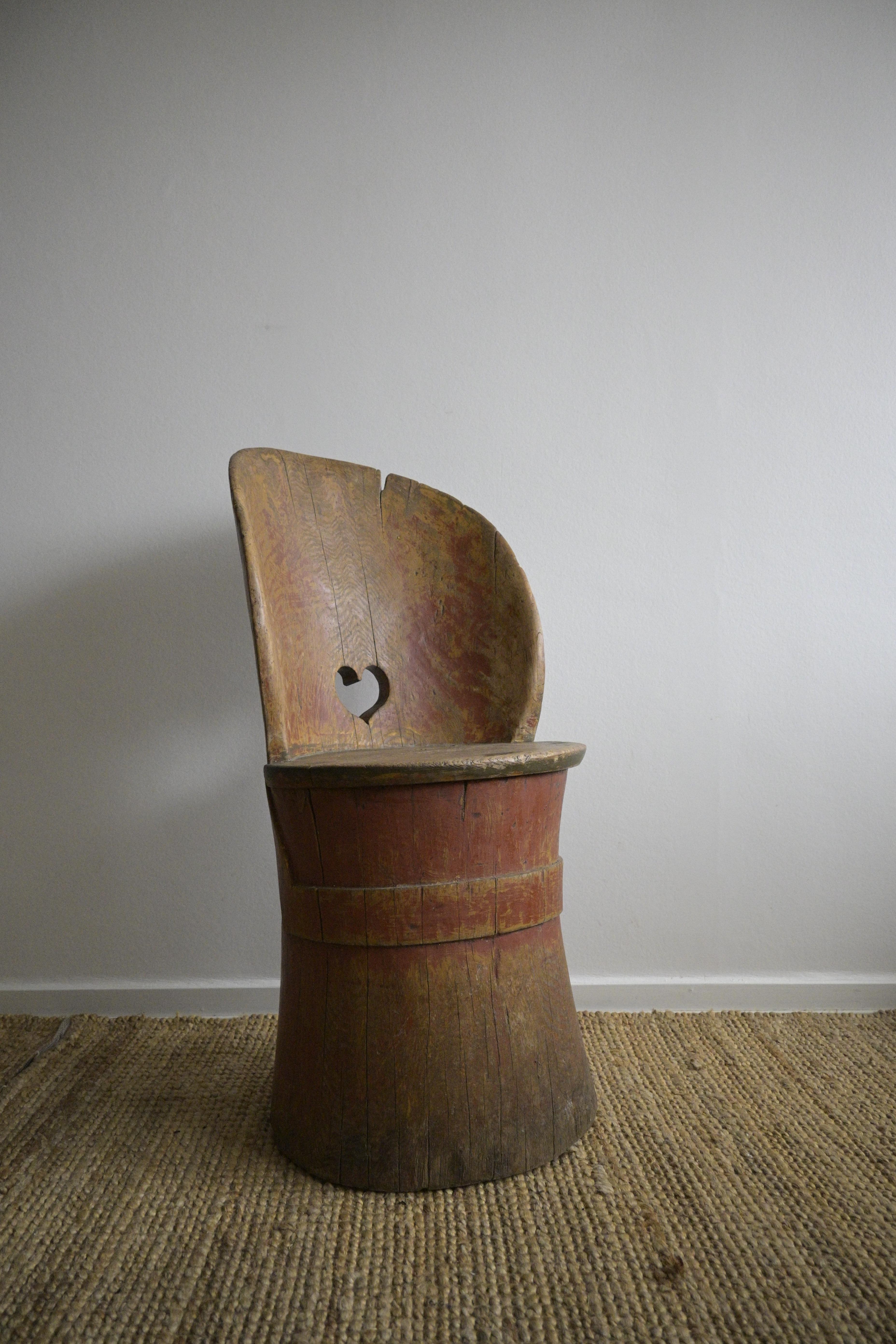 Scandinavian Modern Norwegian Stump Chair 1860-1880 For Sale
