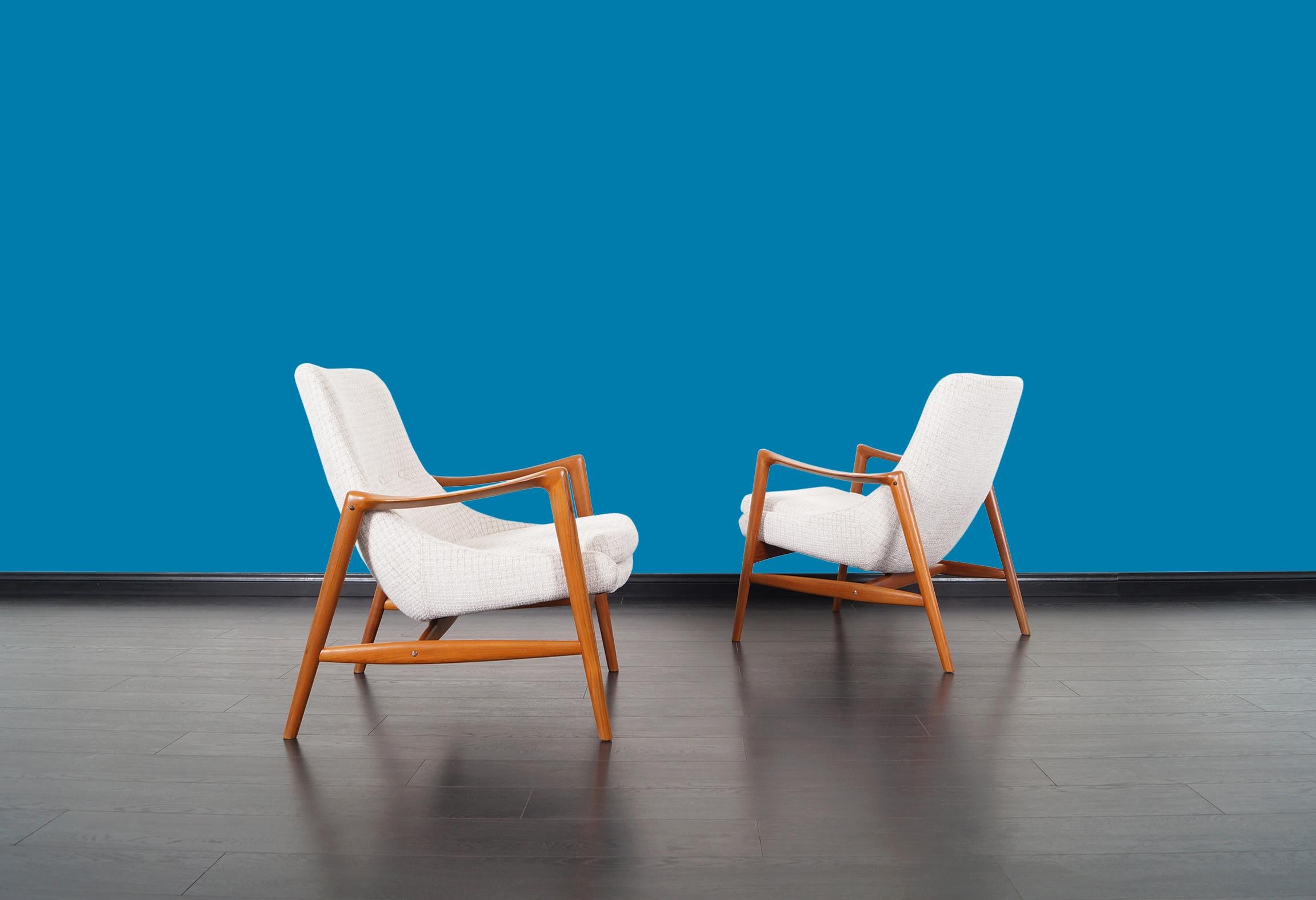 Scandinavian Modern Norwegian Teak Lounge Chairs by Rolf Rastad for Bokka Møbler