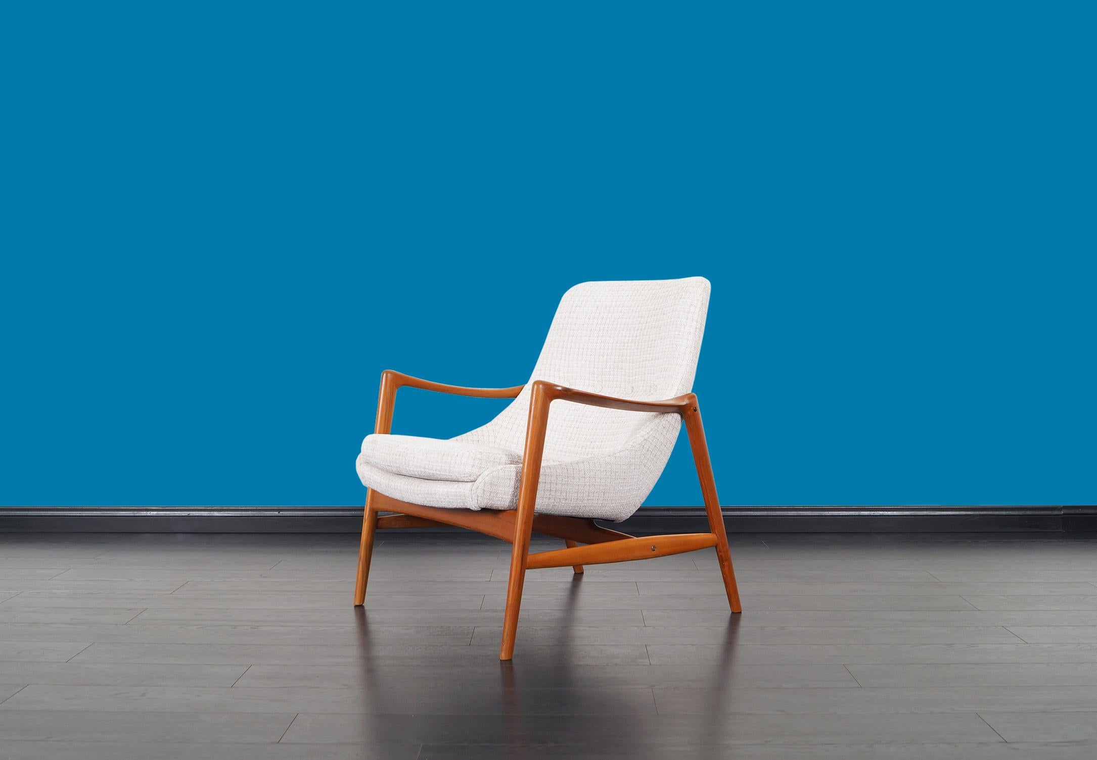 Fabric Norwegian Teak Lounge Chairs by Rolf Rastad for Bokka Møbler