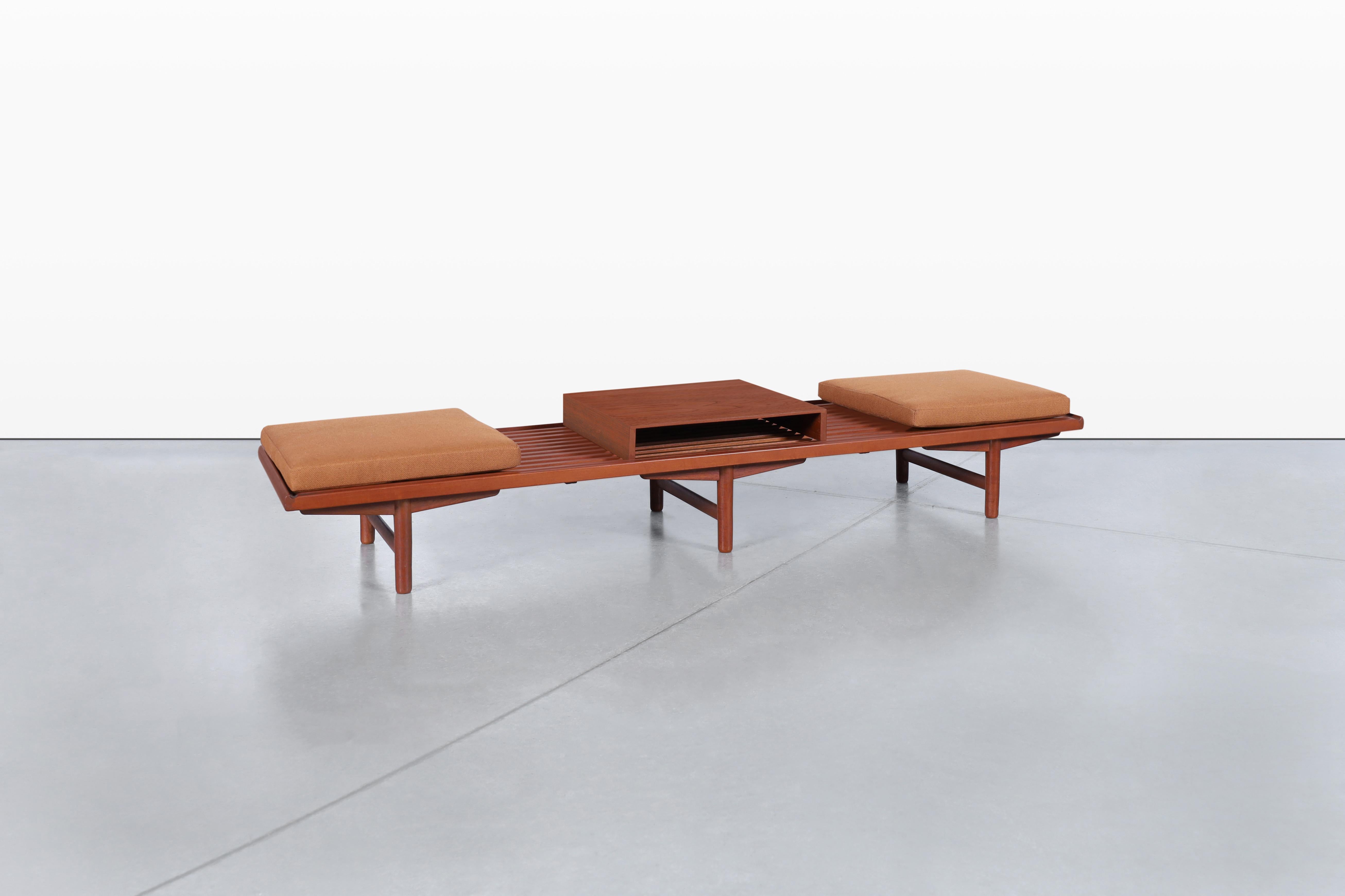 Tessuto Norwegian Teak Modular Bench/Coffee Table by Gerhard Berg for Westnofa in vendita