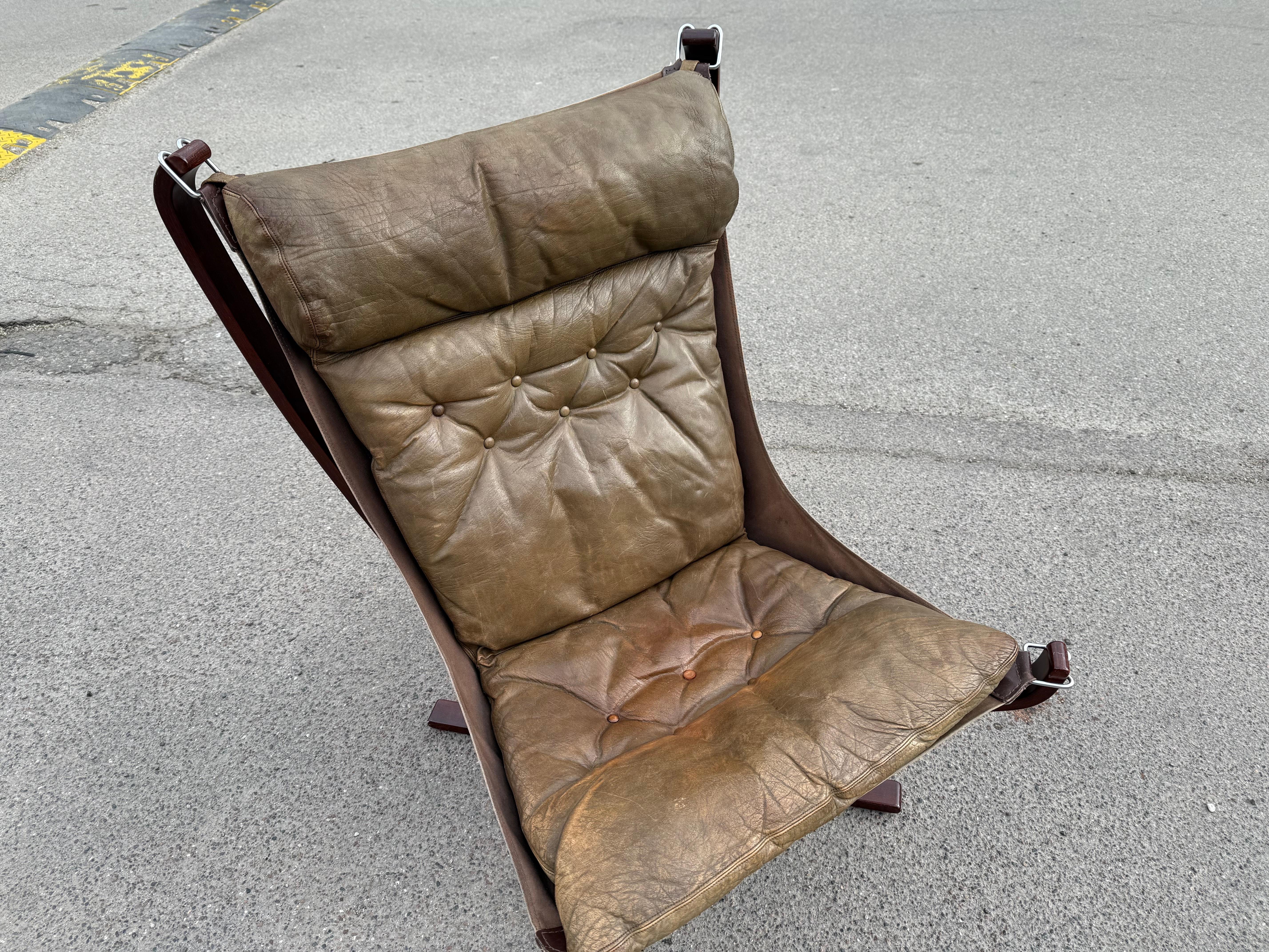 Mid-Century Modern Norwegian Vintage Falcon Chair by Sigurd Ressell for Vatne Møbler, 1970s For Sale