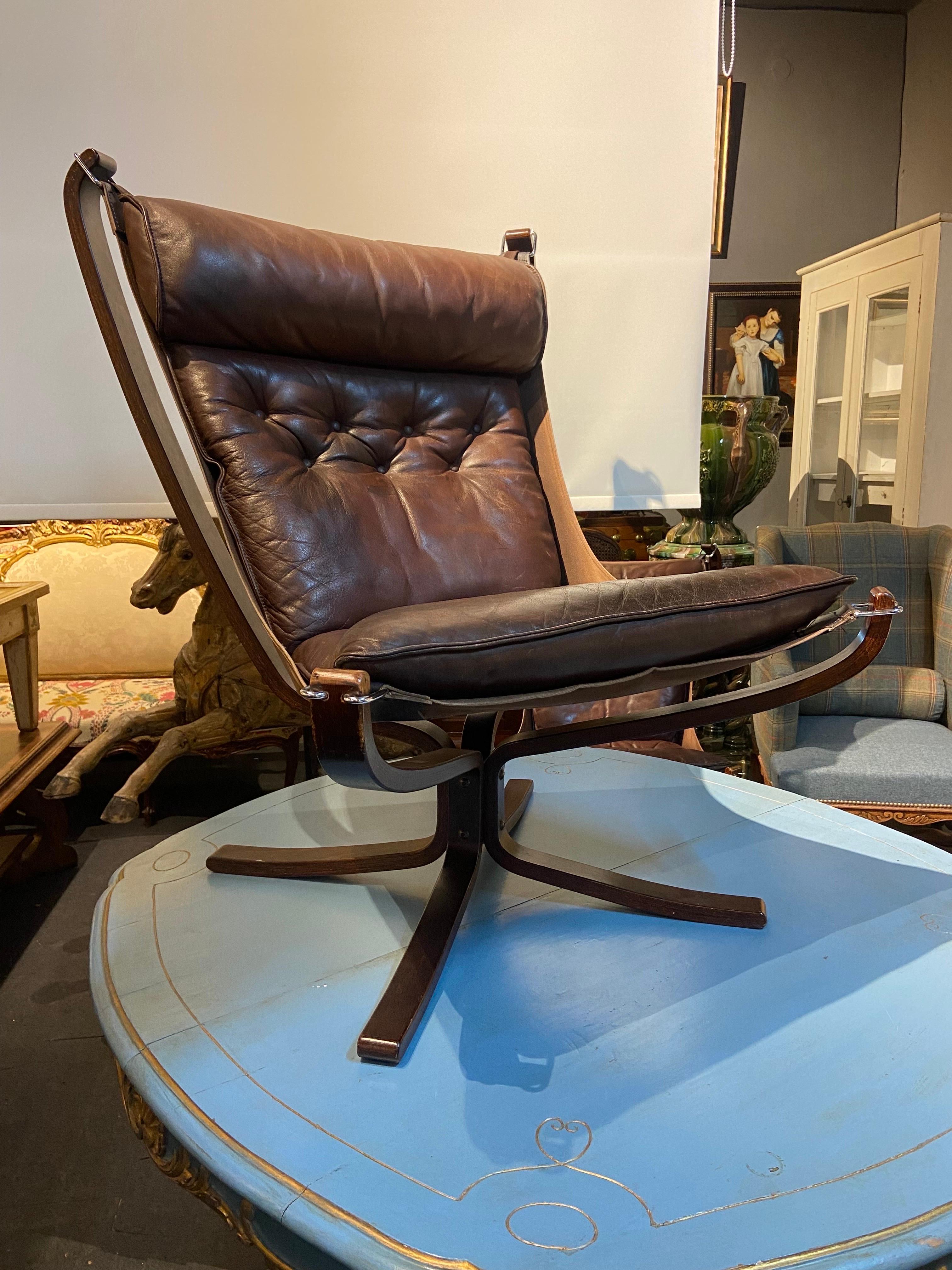 Norwegian Vintage Falcon Lounge Chair by Sigurd Ressell for Vatne Møbler, 1960s For Sale 1