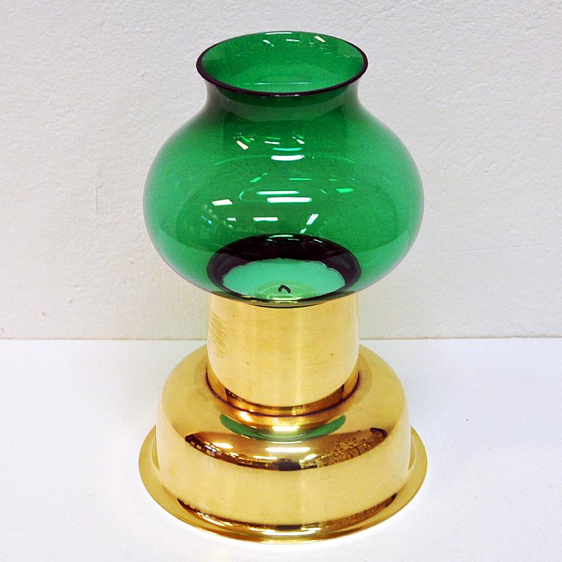 vintage brass candle holder with glass shade
