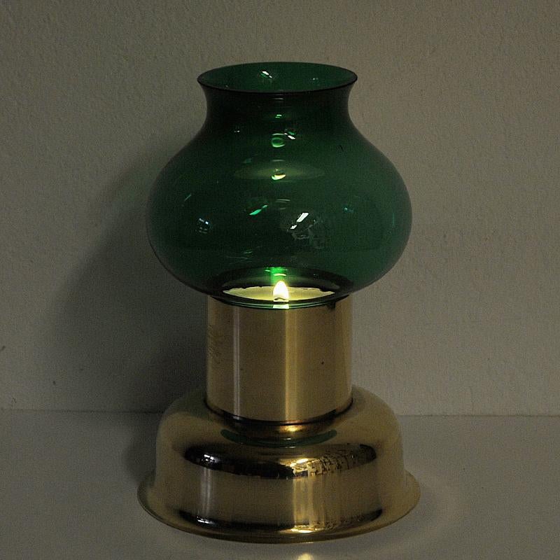 vintage green glass candle holders