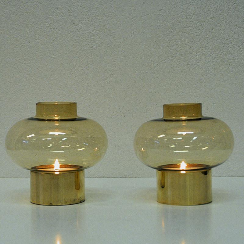 Mid-20th Century Norwegian Vintage Pair of Brass Candleholders by Colseth, 1960s