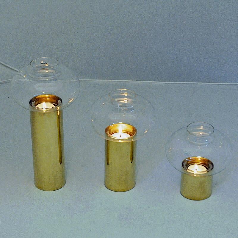 Norwegian Vintage Set of Three Brass Candleholders by Colseth, 1960s 1