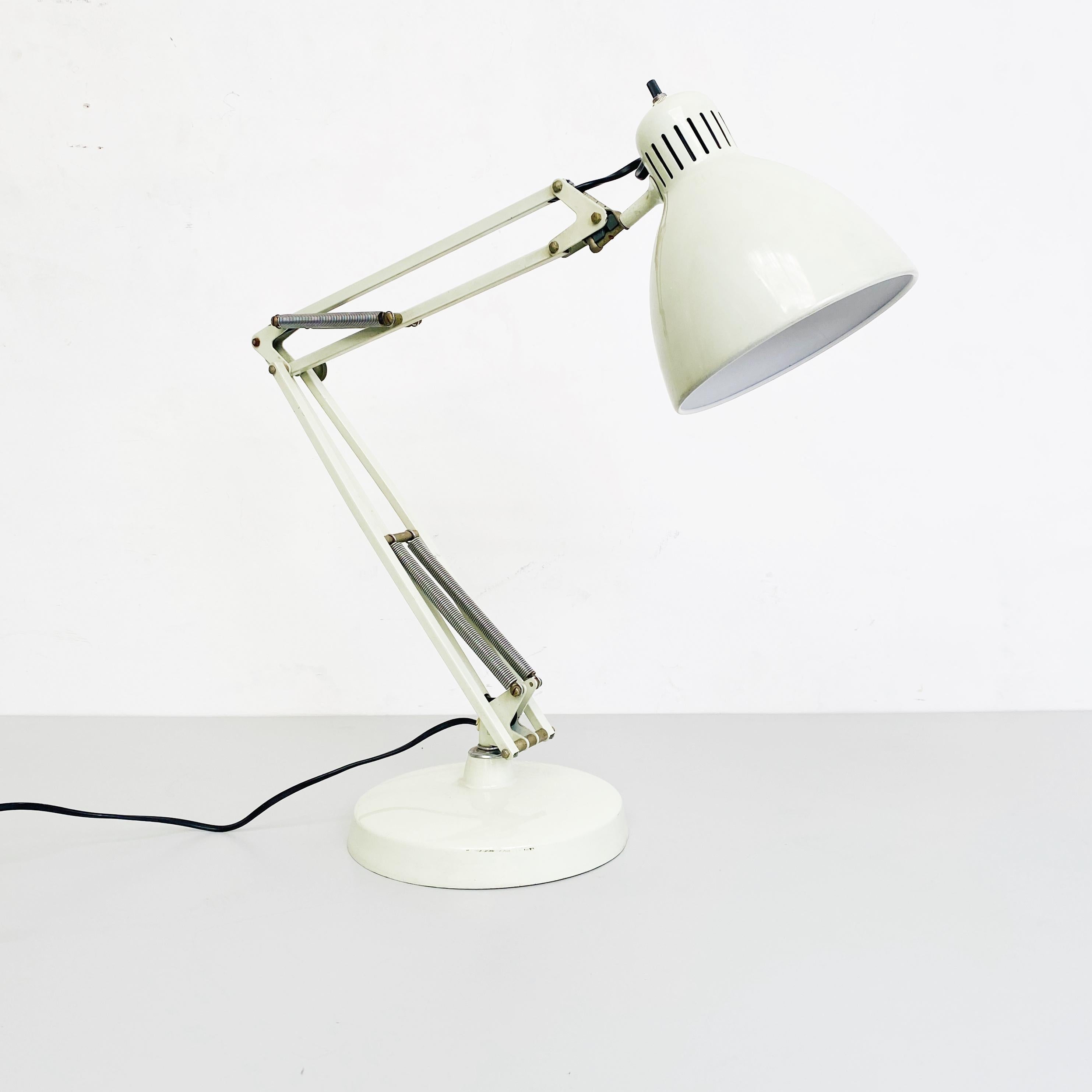 Mid-Century Modern Norwegian White Metal Naska Loris Table Lamp by Jac Jacobsen for Luxo, 1950s For Sale