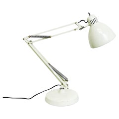 Lampada da tavolo Naska Loris in metallo bianco norvegese di Jac Jacobsen per Luxo, anni '50