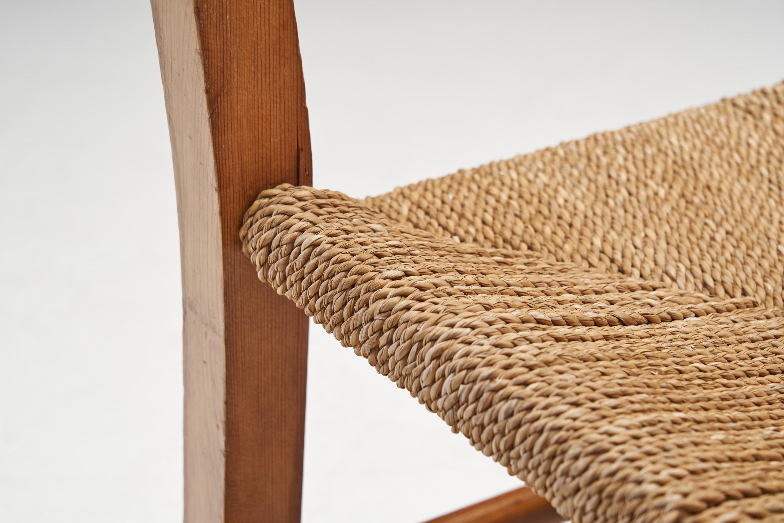 Norwegian Wood and Papercord Rocking Chair by Slåke Møbelfabrik, Norway 1940s For Sale 8